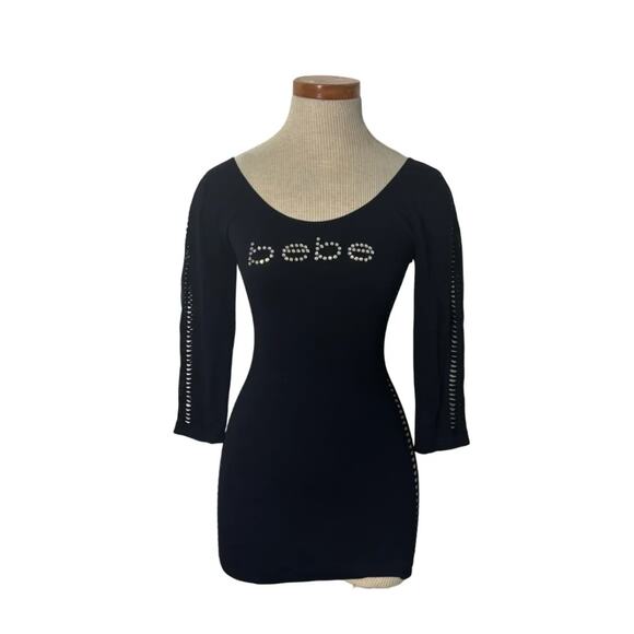 Bebe Y2K rhinestone cut out bodycon top/dress M/L - Picture 2 of 9